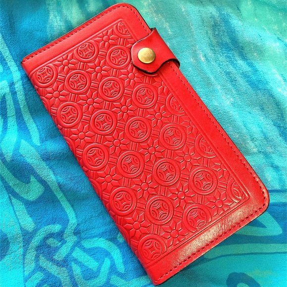 Red leather wallet - Picture 1 of 5